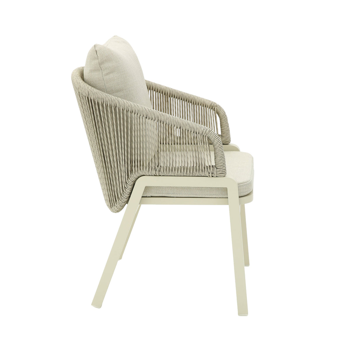 Tivaro Rattan Outdoor Dining Chair – Grey Cushion (Set of 2) – view 4