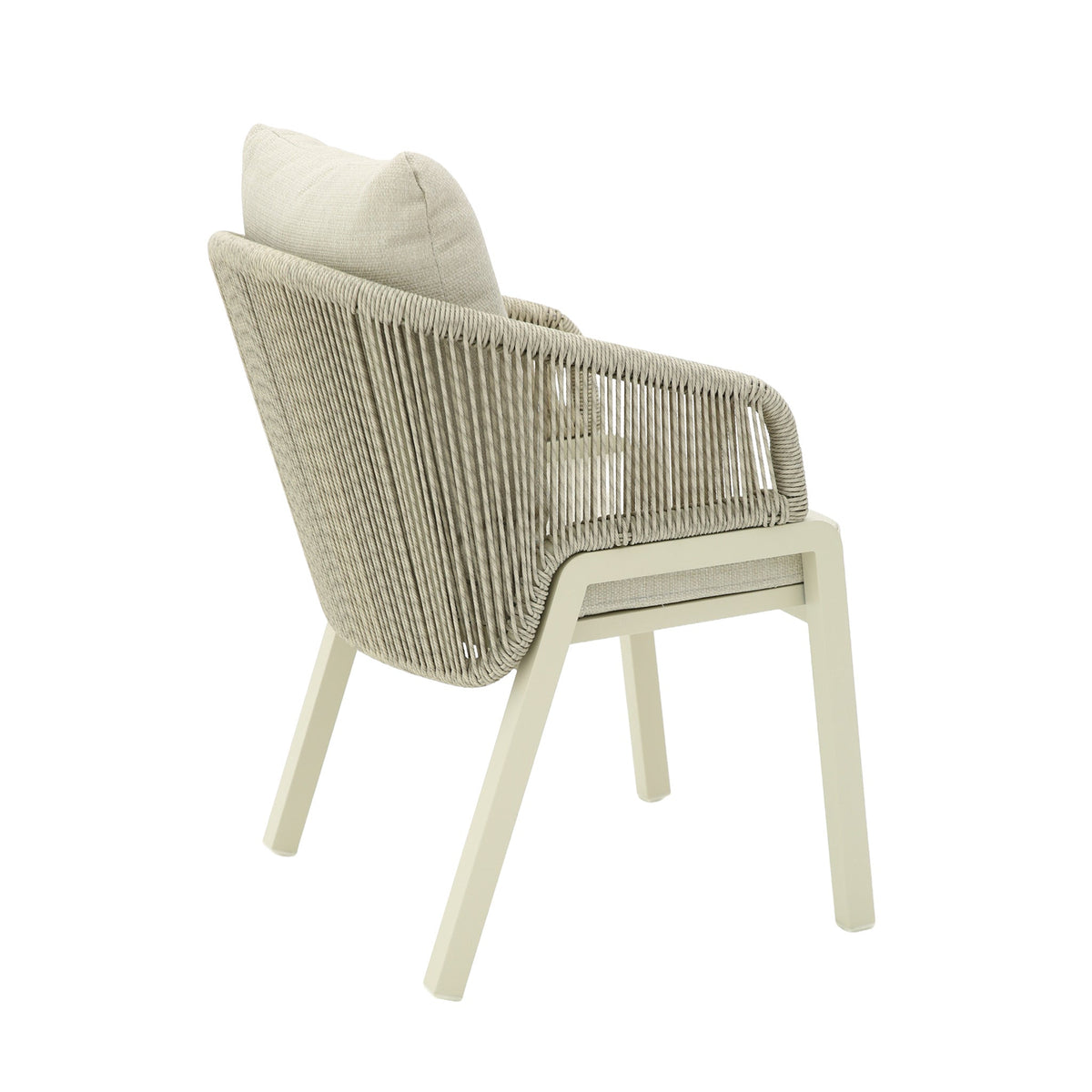 Tivaro Rattan Outdoor Dining Chair – Grey Cushion (Set of 2) – view 5