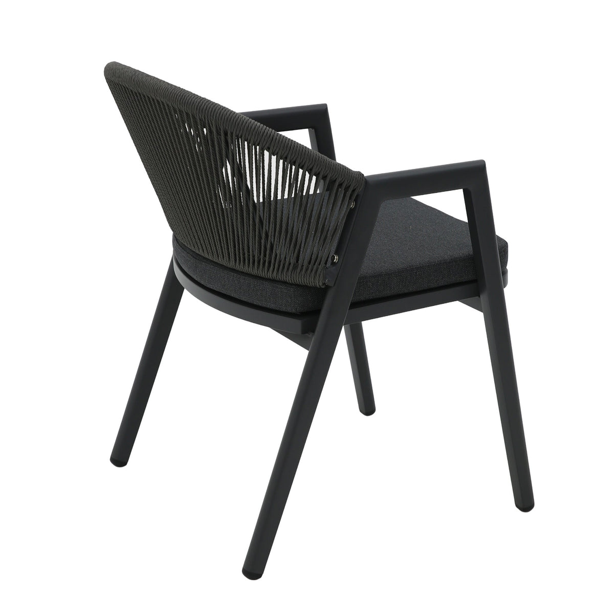Olvian Rattan Outdoor Dining Armchair – Dark Grey (Set of 2) – view 6