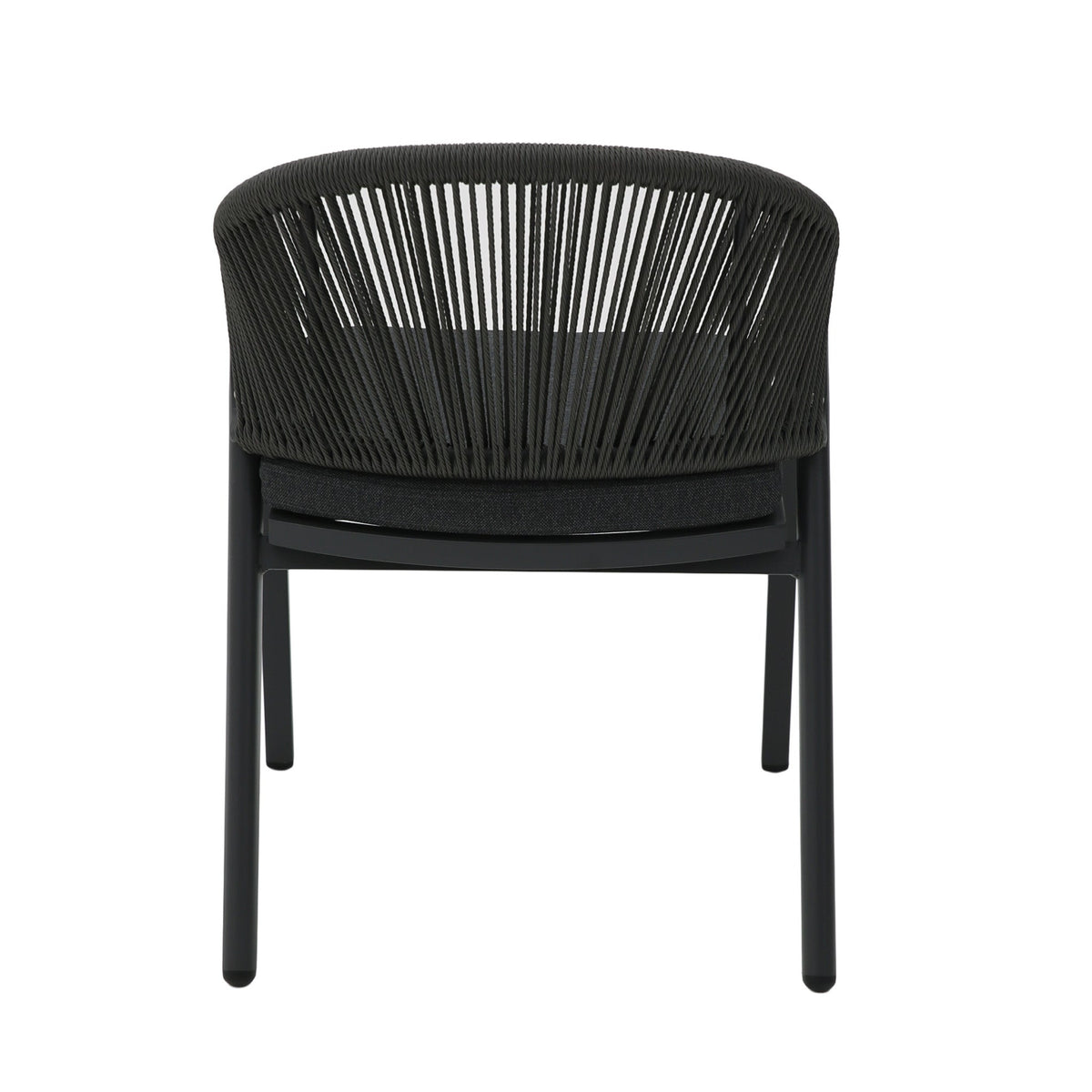 Olvian Rattan Outdoor Dining Armchair – Dark Grey (Set of 2) – view 7