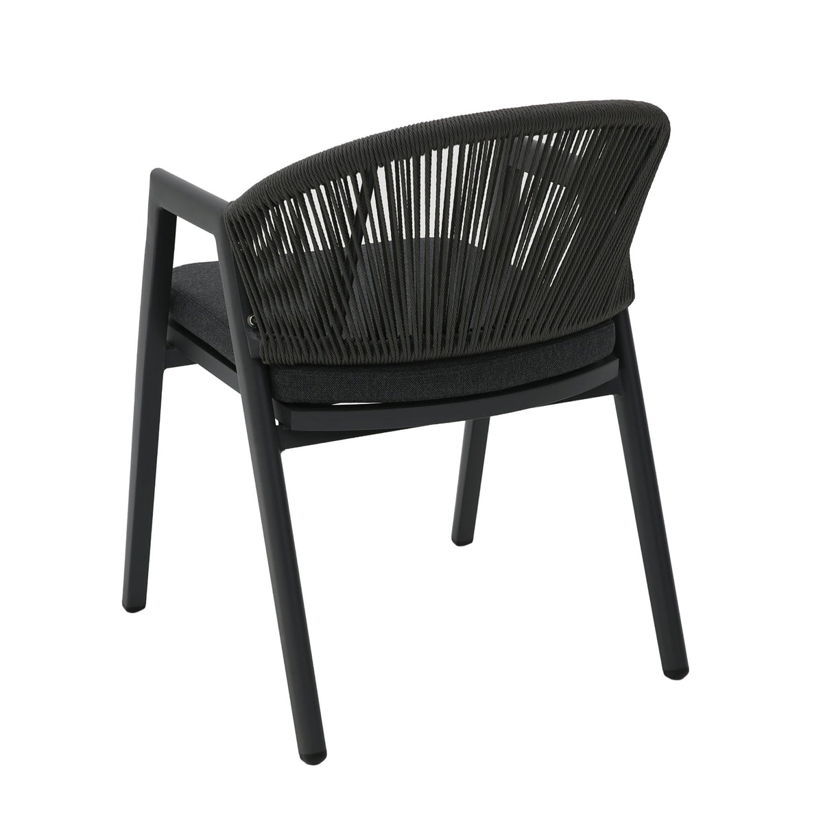 Olvian Rattan Outdoor Dining Armchair – Dark Grey (Set of 2) – view 8