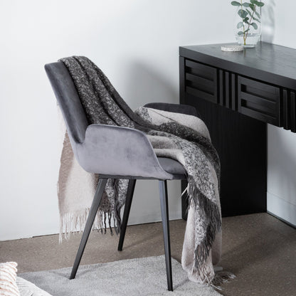 Ex Display - Alice Dining Chair - Dark Grey Velvet
