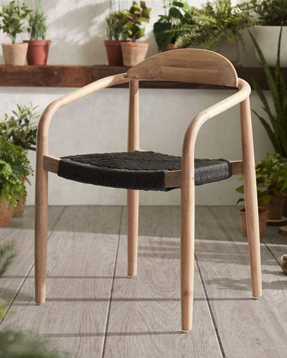 Set of 2 - Glynis Eucalyptus Timber Dining Chair - Black