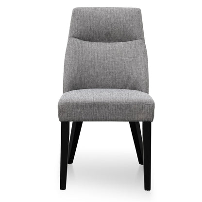Ex Display - Rivera Fabric Dining Chair - Graphite Grey - Black Legs