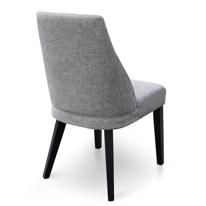 Ex Display - Rivera Fabric Dining Chair - Graphite Grey - Black Legs