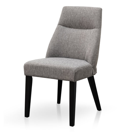 Ex Display - Rivera Fabric Dining Chair - Graphite Grey - Black Legs