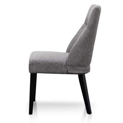 Ex Display - Rivera Fabric Dining Chair - Graphite Grey - Black Legs