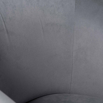 Ex Display - Rowena Dining Chair - Grey Velvet in Black Legs