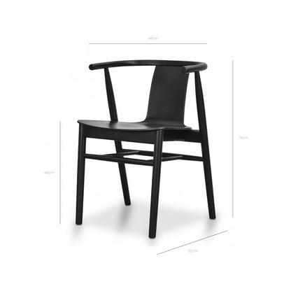 Ex Display - Dean Wooden Dining Chair - Full Black