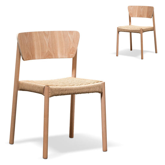 Rope Seat Dining Chair - Natural (Set of 2)