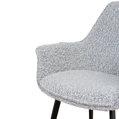 Set of 2 - Nola Fabric Dining Chair - Moonlit Pepper Boucle