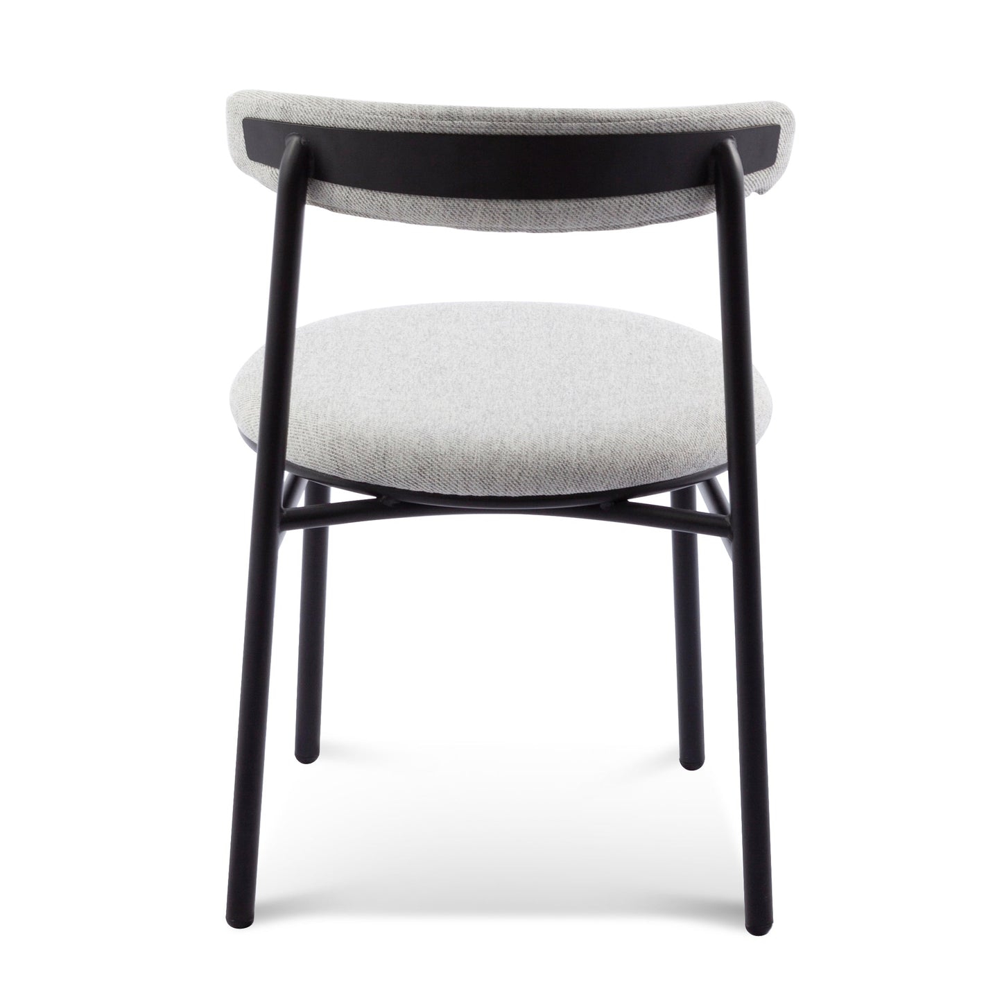 Ex Display - Set of 2 Oneal Fabric Dining Chair - Silver Grey with Black Legs