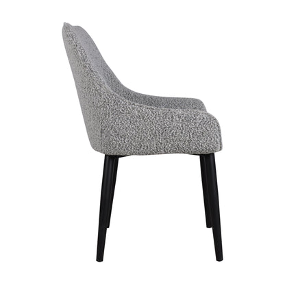 Ex Display - Acosta Dining Chair - Pepper Boucle in Black Legs