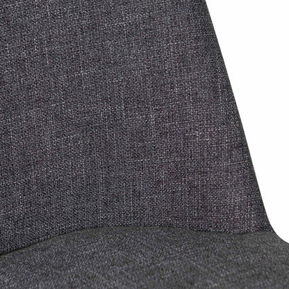 Set of 2 - Emmitt Fabric Dining Chair - Dark Grey in Black Legs
