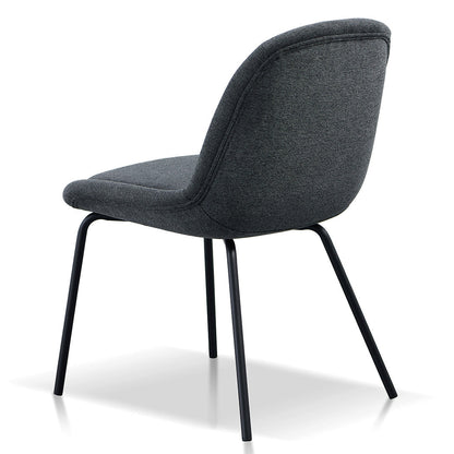 Set of 2 - Robles Fabric Dining Chair - Charcoal Grey