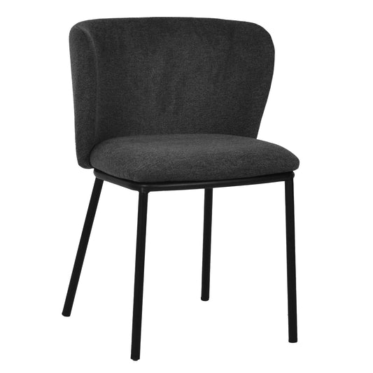 Ex Display - Flossie Fabric Dining Chair - Charcoal Grey