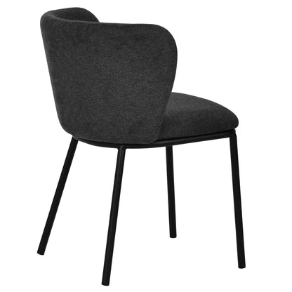 Ex Display - Flossie Fabric Dining Chair - Charcoal Grey