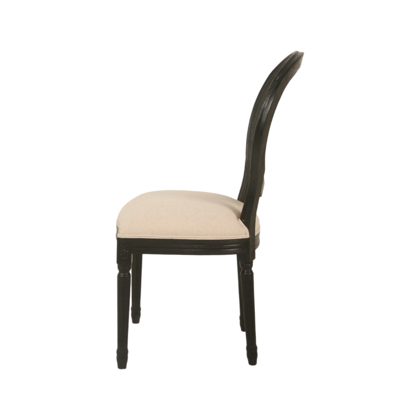 Black ELM Dining Chair - Light Beige (Set of 2)