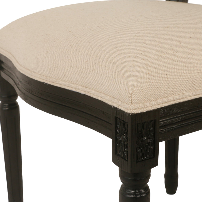 Black ELM Dining Chair - Light Beige (Set of 2)