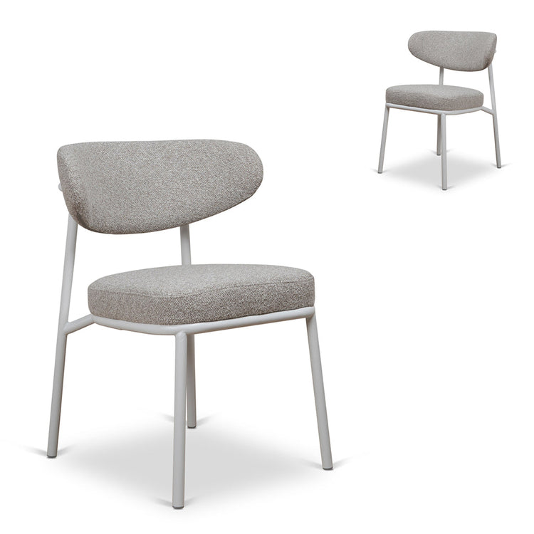 Ambrosi Dining Chair – White Legs, Clay Grey (Set of 2)