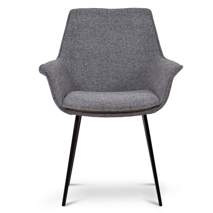 Set of 2 - Nola Fabric Dining Chair - Spec Charcoal