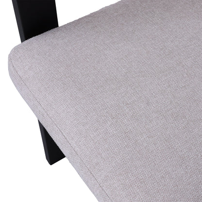 Ex Display - Merari Black Dining Chair - Stone Beige