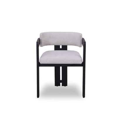 Ex Display - Merari Black Dining Chair - Stone Beige