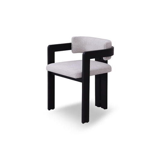 Ex Display - Merari Black Dining Chair - Stone Beige