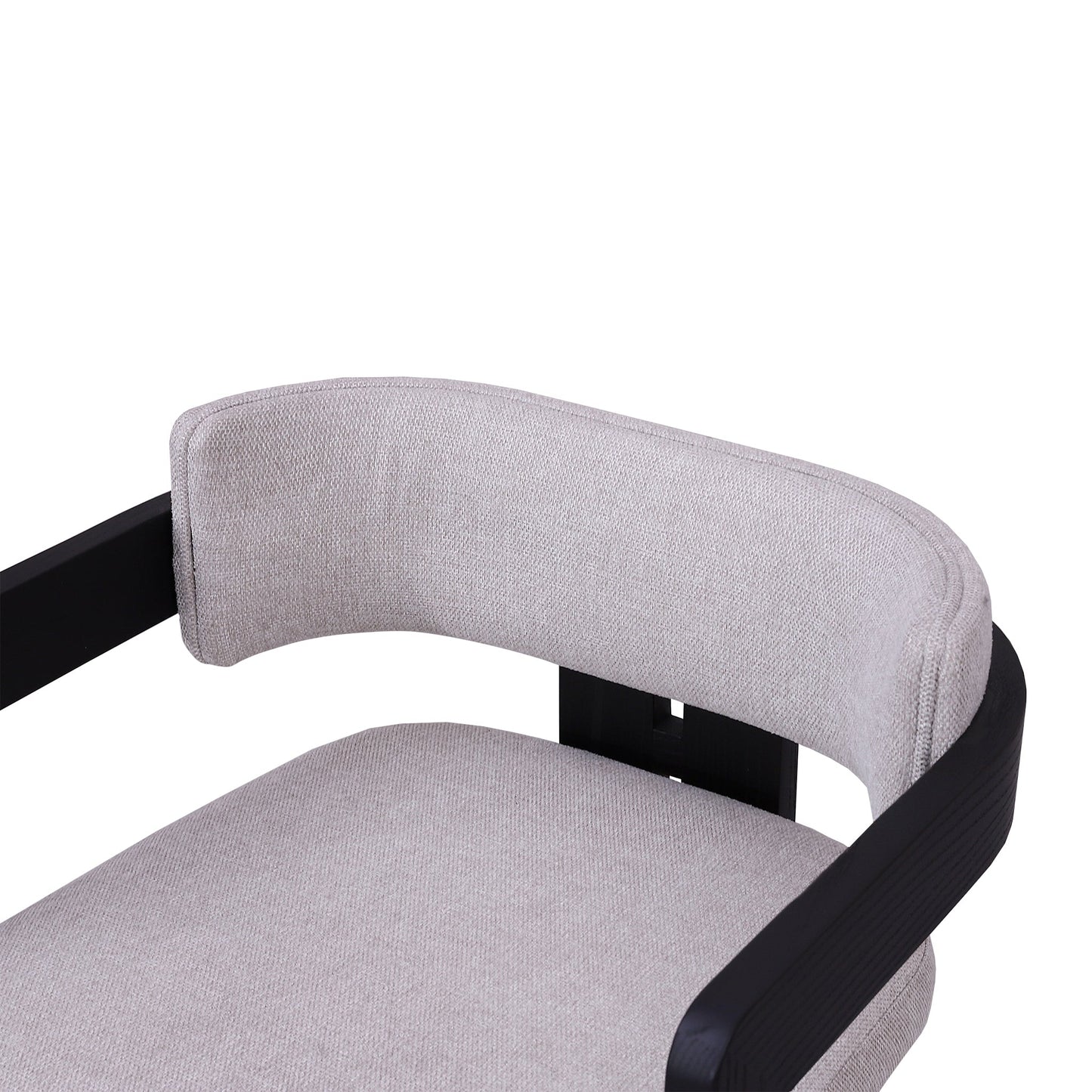 Ex Display - Merari Black Dining Chair - Stone Beige