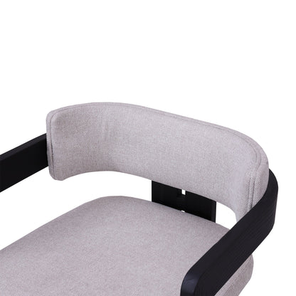 Ex Display - Merari Black Dining Chair - Stone Beige