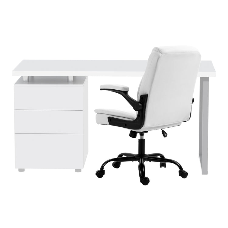 Artiss Computer Desk Executive Office Chairs Sets White