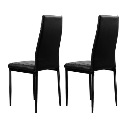 Artiss Set of 4 Dining Chairs PVC Leather - Black