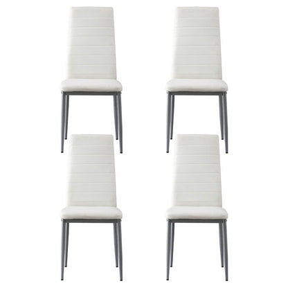 Artiss Dining Chairs Set of 4 Leather Channel Tufted White