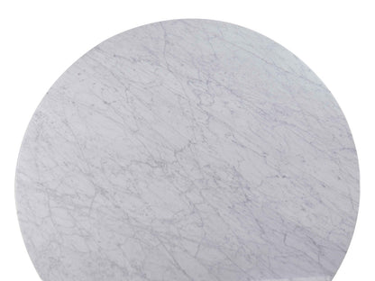 5m Marble Round Dining Table - Natural
