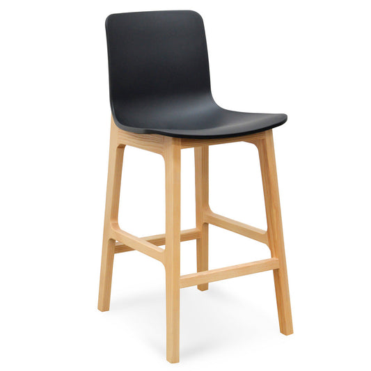 Ex Display - Harris Bar stool - Black - Natural - 65cm (H)