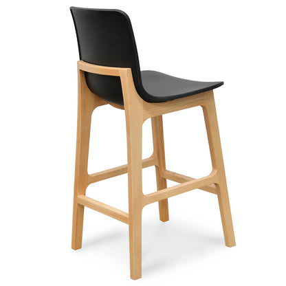 Ex Display - Harris Bar stool - Black - Natural - 65cm (H)