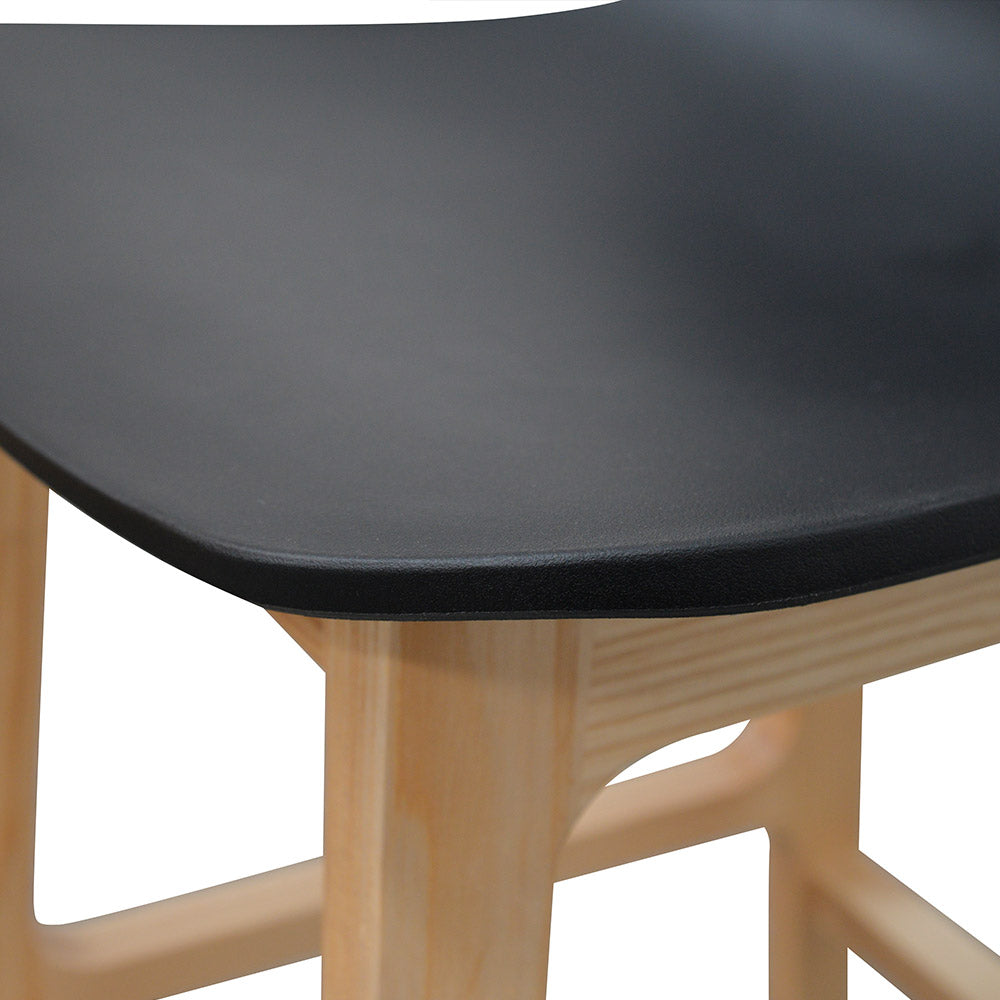 Ex Display - Harris Bar stool - Black - Natural - 65cm (H)