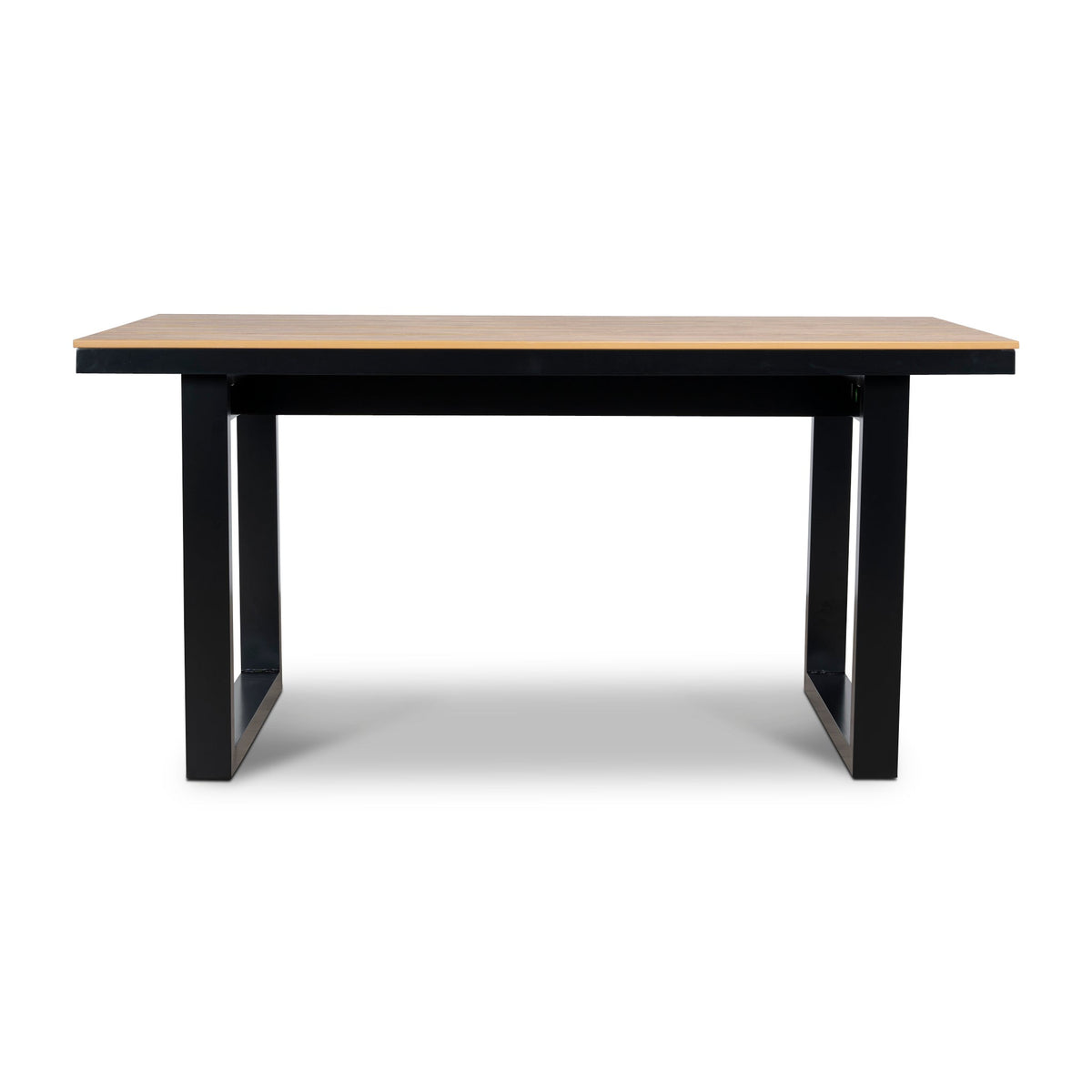 Monderra 1.6m Outdoor Dining Table – Black Frame, Natural Top – view 2