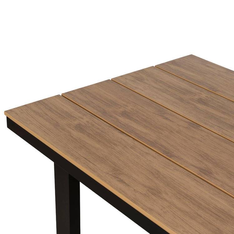 Monderra 1.6m Outdoor Dining Table – Black Frame, Natural Top – view 13