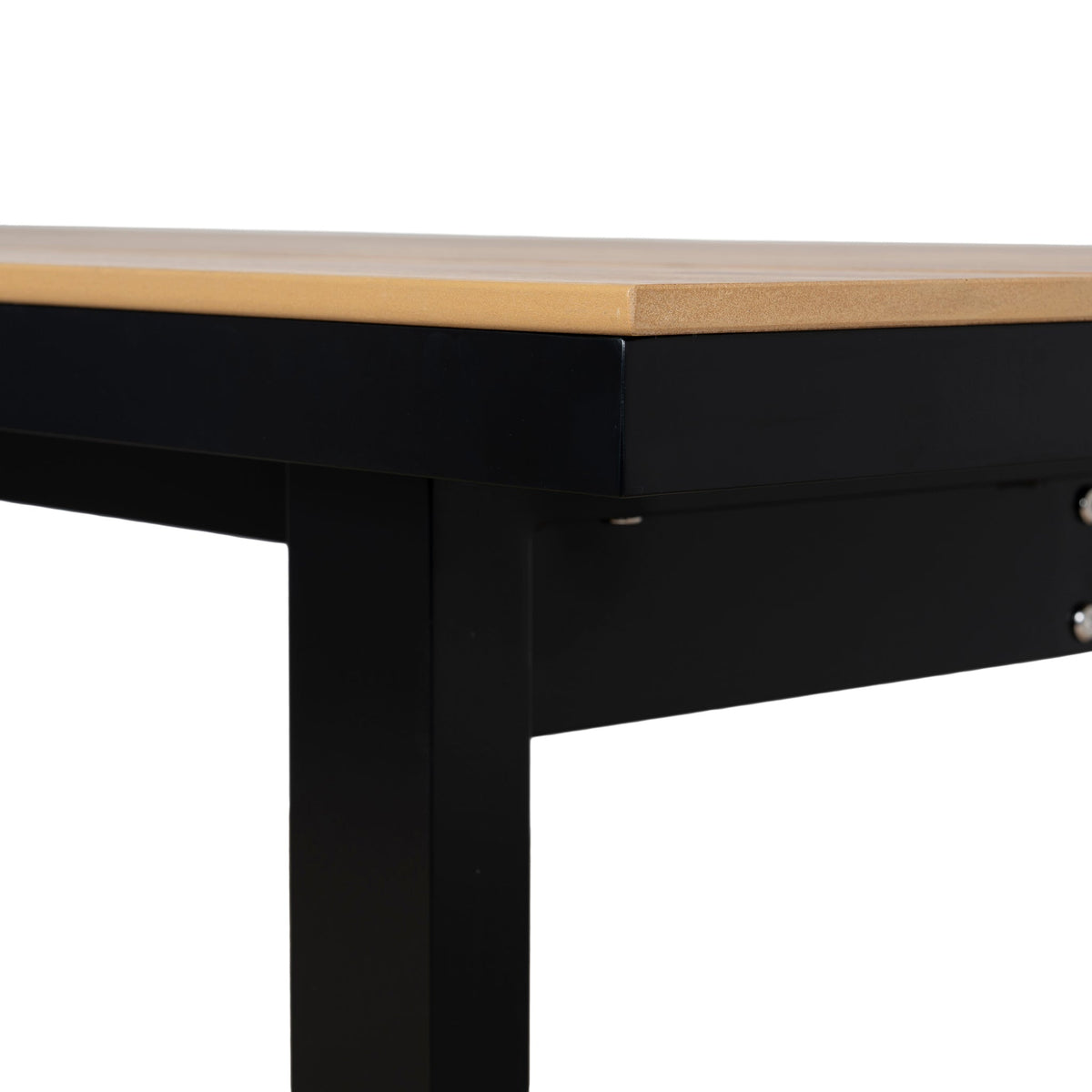 Monderra 1.6m Outdoor Dining Table – Black Frame, Natural Top – view 8