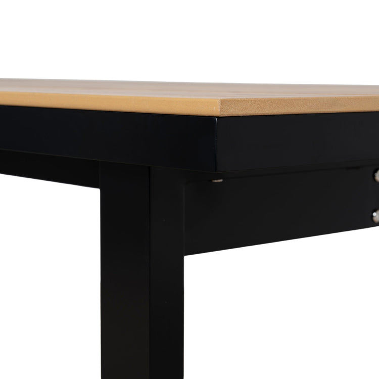 Monderra 1.6m Outdoor Dining Table – Black Frame, Natural Top – view 8
