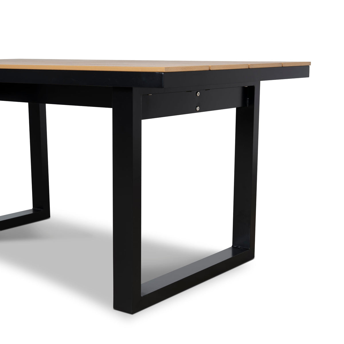 Monderra 1.6m Outdoor Dining Table – Black Frame, Natural Top – view 6