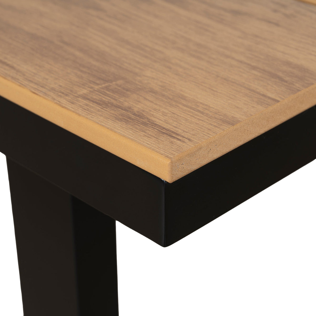 Monderra 1.6m Outdoor Dining Table – Black Frame, Natural Top – view 7