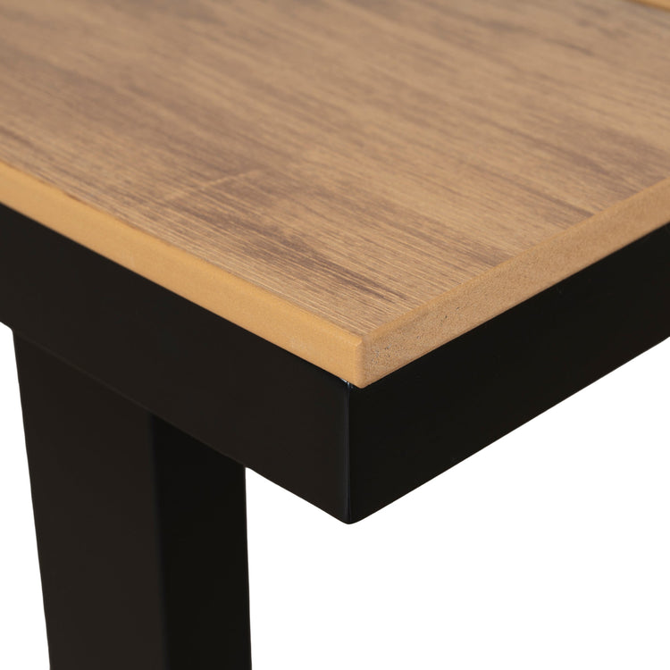 Monderra 1.6m Outdoor Dining Table – Black Frame, Natural Top – view 7