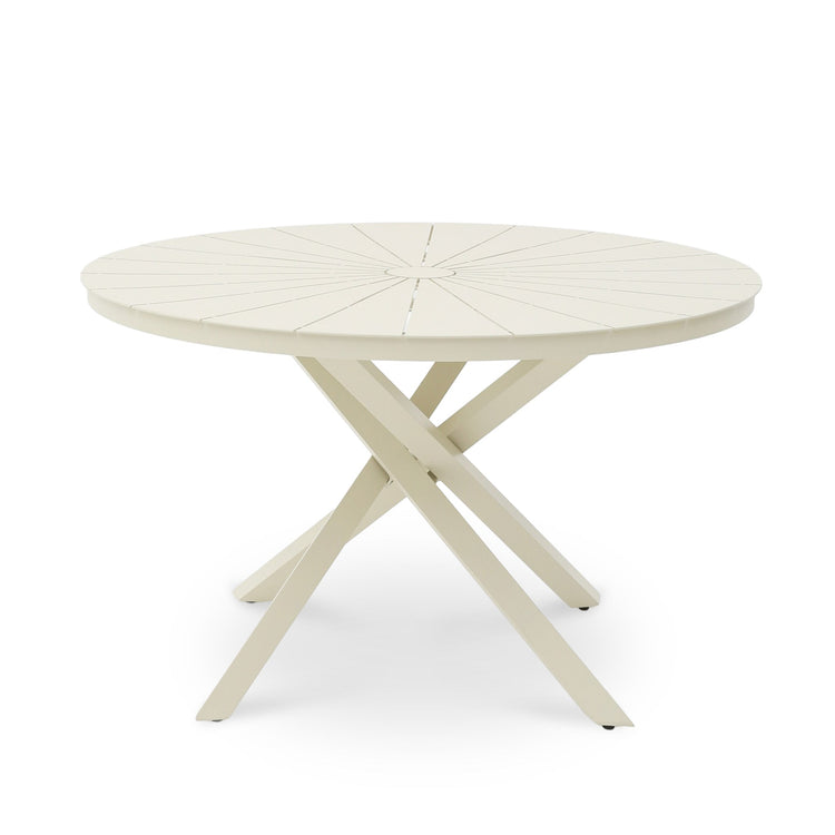 Marova 1.2m Round Outdoor Dining Table – Cream White
