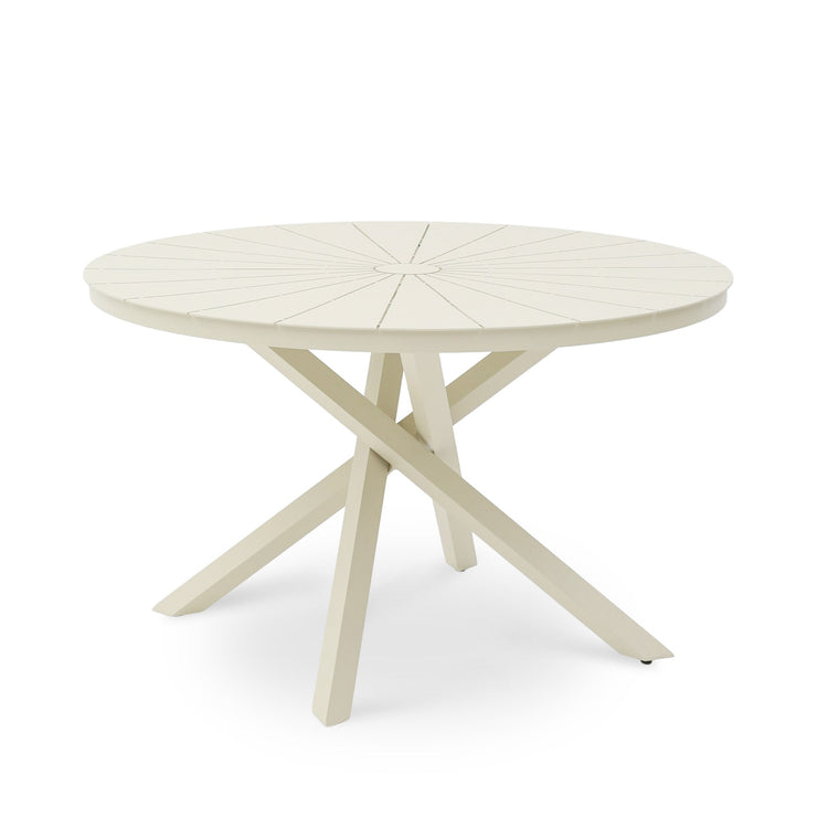 Marova 1.2m Round Outdoor Dining Table – Cream White – view 2