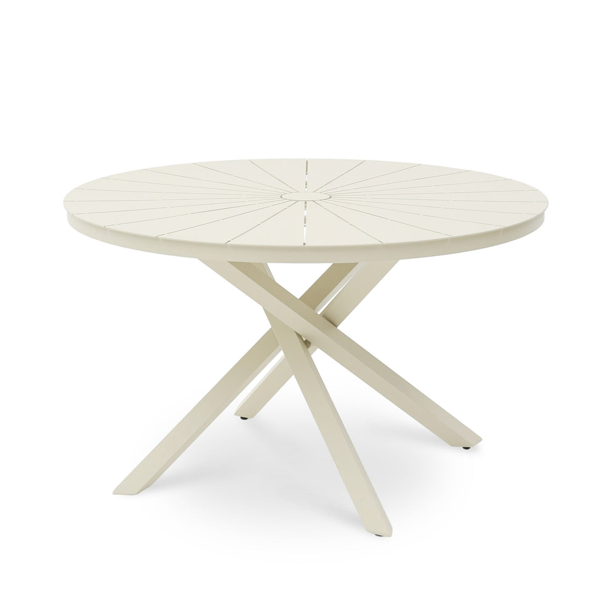 Marova 1.2m Round Outdoor Dining Table – Cream White – view 3