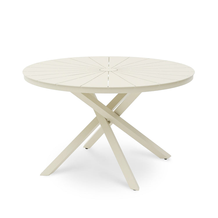 Marova 1.2m Round Outdoor Dining Table – Cream White – view 3