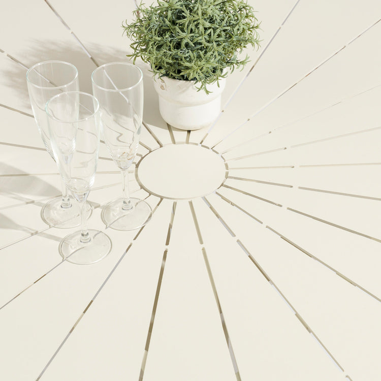 Marova 1.2m Round Outdoor Dining Table – Cream White – view 5