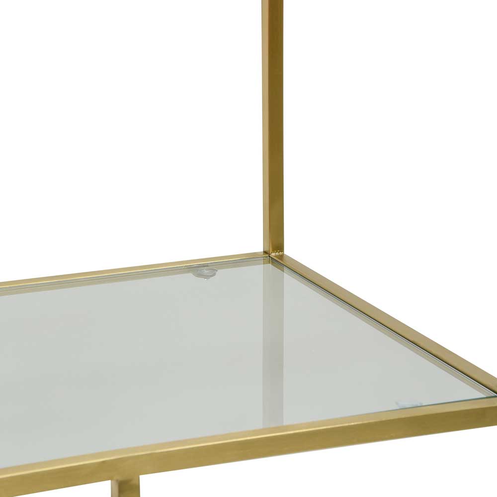 Elle 1.2m Glass Shelving Unit - Gold Frame